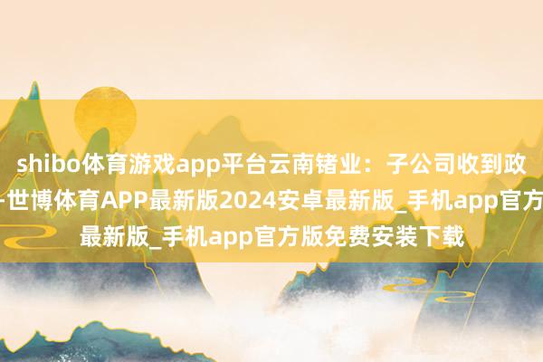 shibo体育游戏app平台云南锗业：子公司收到政府赞成480万元-世博体育APP最新版2024安卓最新版_手机app官方版免费安装下载