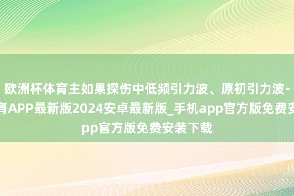 欧洲杯体育主如果探伤中低频引力波、原初引力波-世博体育APP最新版2024安卓最新版_手机app官方版免费安装下载