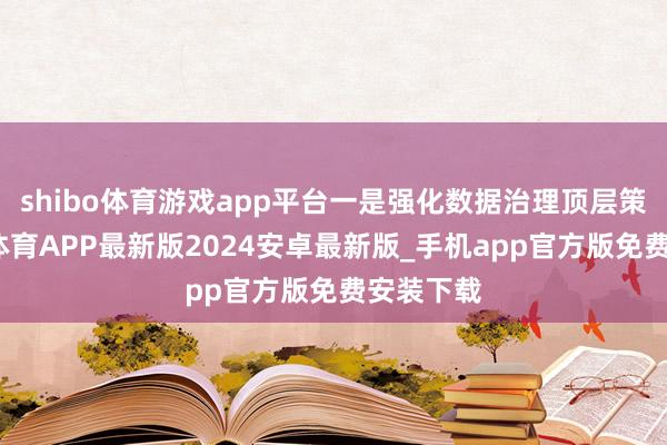 shibo体育游戏app平台一是强化数据治理顶层策画-世博体育APP最新版2024安卓最新版_手机app官方版免费安装下载